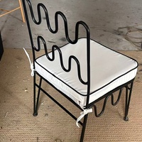 Chaise de salle à manger en fer forgé français, design vintage, style vague créatif, ensemble de salle à manger, chaise de loisirs de style antique pour B&B et restaurant