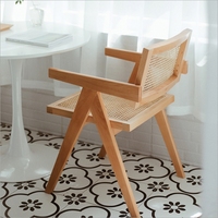 Chaises de jardin d'extérieur en rotin et osier Chaise de salle à manger en bois pour meubles de jardin d'extérieur relaxants