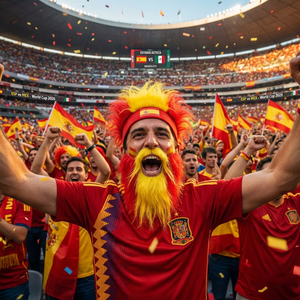 Peluca <span class=keywords><strong>de</strong></span> aficionado al fútbol premium <span class=keywords><strong>de</strong></span> colores con barba a <span class=keywords><strong>juego</strong></span>, conjunto <span class=keywords><strong>de</strong></span> disfraz <span class=keywords><strong>de</strong></span> la selección nacional para la Copa Mundial <span class=keywords><strong>de</strong></span> Fútbol, perfecta para el día del partido - Product Image 4