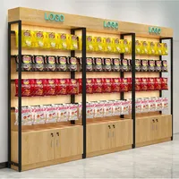 Présentoir au détail de commodité en bois en acier présentoirs de supermarché gondole pour le magasin