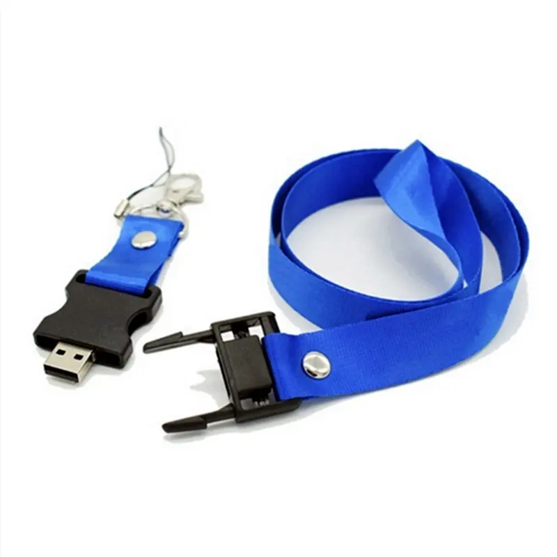 Werbegeschenke Geschenke Polyester-Lanyard-USB-Flash-Drive 32 GB benutzerdefiniertes Logo Speicher Stick 16 GB USB-Steuerung 128 GB