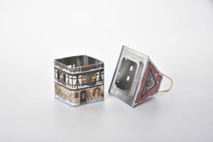 Boîte de rangement artisanale en métal moderne exquise avec poignée LP 87X87X168 boîte en métal souvenir à impression offset - Product Image 6