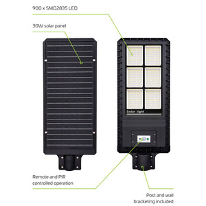 Lampadaire solaire intégré ECO 1000W avec LED SMD, batterie, capteur jour/nuit, IP65, température de couleur 6000K, homologué CE - Product Image 4