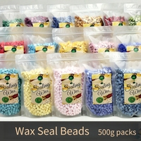 Perles de cire à cacheter 131 couleurs pour mariage, enveloppes, 500g de perles de cire à fondre