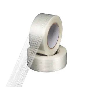 Heavy-Duty Clear Packing Wrapping Tape Waterproof Hot-Melt Acrylic Adhesive Fiberglass Reinforced Filament Strapping Tape