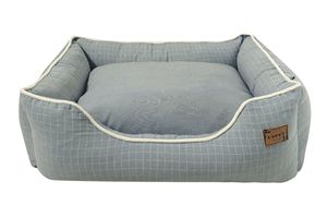 Großhandel Superweicher Designer-Stoff Kariertes Quadratisches Bio-Baumwoll-Luxus-Haustierbett - Product Image 6