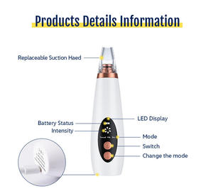 Limpiador de Poros de Buena Calidad, Aspirador de Puntos Negros, Limpiador Nasal, Eliminador de Acné, Aspirador de Puntos Negros - Product Image 4