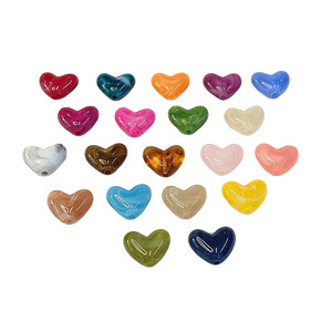 12x14mm Heart Acrylic Beads <b>Marbled</b> Loose Spacer DIY Bracelet Necklace Phone Charms Accessories Wholesale Bulk - Product Image 3