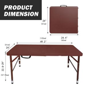 Mesa Plegable Rectangular Impermeable <span class=keywords><strong>de</strong></span> Plástico con Marco <span class=keywords><strong>de</strong></span> Hierro Portátil para Exteriores, para Fiestas y Filas - Product Image 6