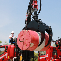 Camion chargeur de grumes avec grue articulée 6T, moteur/pompe/engrenage/moteur électrique, hauteur de levage 13m pour la manutention du bois et des grumes