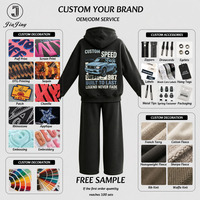 Dames trainingspak pullover hoodie vintage auto print wijde pijpen broek tweedelig zacht casual set kleding fabrikant