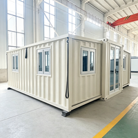 Maison conteneur extensible facile à installer 20ft 40ft, 2 chambres, préfabriquée, modulaire, pour bureau, café, usine avec terrasse