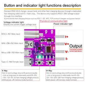 ATORCH type-c PD3.1 protocole de charge rapide carte de test à 4 fils compteur de tension trompeur 140W chargeur outil de vieillissement DL24B-XSP16 Standard - Product Image 4