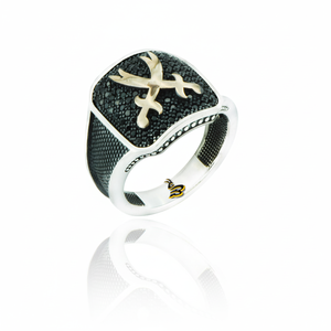 925K Sterling <b>Silver</b> New Design Sword Turkish <b>Men</b> Zircon <b>Ring</b> - Product Image 2