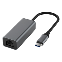 Hub Jaringan SYONG Aluminium Tipe C ke RJ45 10/100 Mbps Eksternal untuk Laptop
