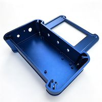 Caja de Aluminio Anodizado Azul, Mecanizada por CNC, Personalizada, con Asa, para Instrumentos Electrónicos Portátiles