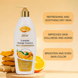 Lait Corporel Bio au <span class=keywords><strong>Curcuma</strong></span> NARY, Acide de Fruits Naturel, Éclaircit le Teint, Vitamine C Orange 500ml, Améliore la Peau Terne - Product Image 4