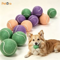 Balle de tennis pour chien Petora, écologique, interactive, multicolores, avec logo personnalisé, résistante aux morsures, en caoutchouc, jouet à mâcher pour l'entraînement au lancer