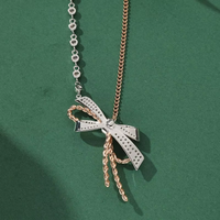 Ensemble de bijoux de fête et de mariage avec boucles d'oreilles, collier et bague en zircon Palaiba, orné d'un nœud et de pompons, style mode, fourni par l'usine