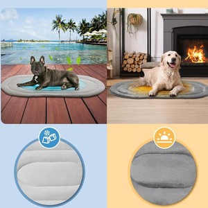 <b>Cooling</b> Pet Mat Oval Grey Double Sided For Dog Summer <b>Cooling</b> <b>Pad</b> - Product Image 2