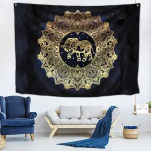 Mandala Elefant-Malerei Wandteppich Dekoration kleine Hirschteppiche Wandhängung für Raum