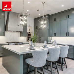 Allandgroup - Mueble de <span class=keywords><strong>Cocina</strong></span> Estilo Victoriano con Diseño Simple, Gabinete de Pared Delgado con Acabado <span class=keywords><strong>en</strong></span> Laca Verde y Cajones - Product Image 1