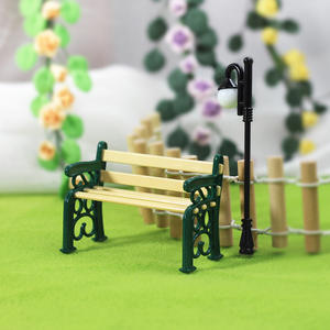 Xiaomiwu maison de poupée miniature jouet modèle scène accessoires de tir en plein air affichage mini chaise de parc + lampadaire N119 - Product Image 4