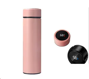 Vẻ Đẹp Nhà Máy Tùy Chỉnh Chai Nước Thermos Phích Chân Không Viên Nang Thông Minh Nước Bằng Thép Không Gỉ Chai Với Nhiệt Kế