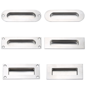 Tiradores de cajón ocultos de acero inoxidable, diseño minimalista rectangular, tirador de muebles antirust - Product Image 3