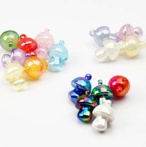 Penjualan terlaris manik-manik Resin kartun jamur akrilik manik longgar jimat gelang gantungan kunci Slime membuat pemasok - Product Image 2