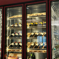 Armoire à vin de luxe sur mesure pour salon, salle à manger, porte en verre, acier inoxydable, armoire à vin à température contrôlée