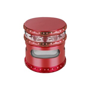 Moulin à herbes sèches personnalisé en gros, broyeur à tabac et épices 63mm, 4 couches, en alliage de <span class=keywords><strong>zinc</strong></span>, bord diamanté, fenêtre transparente pour accessoires - Product Image 3
