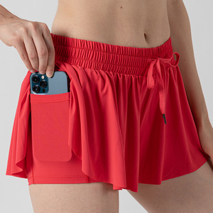 2-in-1 Fließende Lauf- und Yoga-Shorts für Damen, Sport-Shorts mit Schmetterlingsmuster, Tennis-Rock, Sommer-Shorts für Mädchen und Jugendliche - Product Image 2