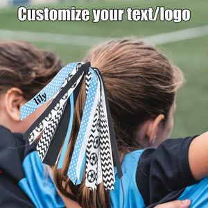 Articles de fête personnalisés et accessoires de cheerleading, décorations pour supporters de matchs de football, élastiques à cheveux à motif football - Product Image 3