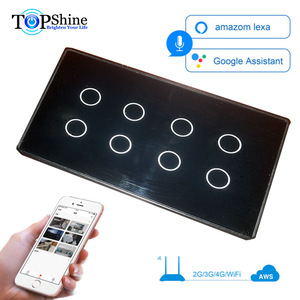 Interruptor Táctil Inteligente Wifi de 8 Canales de 147 mm x 86 mm, Desarrollado Recientemente por Topshine, Compatible con Alexa y Google Home - Product Image 4