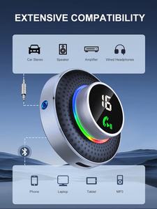 AGETUNR J47 Bluetooth 5.3 Empfänger für Auto, Kabelloser Audio-Empfänger mit Mikrofon 2-Wege-Verbindung Universeller AUX 3,5mm Bluetooth Musik-Empfänger - Product Image 4