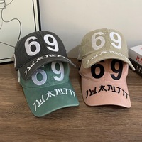 Nouvelle casquette de baseball sportive imperméable de style japonais vintage, réglable, streetwear n° 69 Brodés
