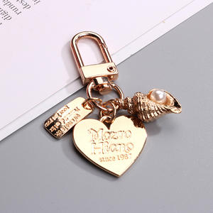 À la mode De Luxe Or Coeur Perle Shell Thème Charme Océan Style Pendentif Porte-clés pour Les Amoureux De La Mode Cadeau - Product Image 5