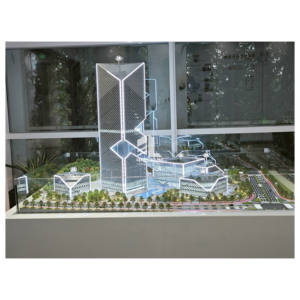 Modèle architectural de complexe commercial moderne de grande hauteur avec éclairage LED pour la présentation immobilière - Product Image 3