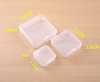 Boîte de rangement en plastique transparente, petite boîte carrée de stockage pour bijoux perles accessoires équipement de pêche bouchons d'oreille