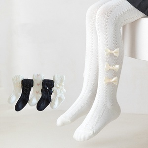 Collection Printemps-Automne Collants en Maille Leggings à Nœud en Coton Peigné Fins pour Filles et Bébés Filles - Product Image 2