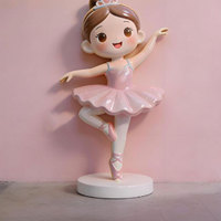 Sculpture de ballerine en résine écologique personnalisée, statue de danseuse de dessin animé pour école de danse, devanture de magasin, mur ou sol