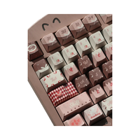 Clavier mécanique de mode rose chocolat à la fraise mignon, personnalisable, sublimation, matériau PBT, touches pour adolescents