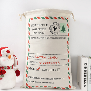 Sac de Noël en toile personnalisé avec cordon de serrage, idéal pour les cadeaux et les fêtes - Grande Vente - Product Image 2