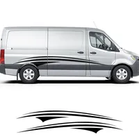 2 Stück Van Tür Seite Aufkleber Grafik Streifen Kit Abdeckung Auto Karosserie Dekor Camper Auto Horse box Caravan RV Vinyl Aufkleber Zubehör