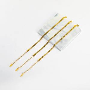 Cadenas de Pulsera de Acero Inoxidable Chapadas en Oro Surtidas Que No Se Deslustran |   Cadena de cuerda, tipo serpiente |   Pulsera de Caja | Cadenas para la Fabricación de Joyería - Product Image 1