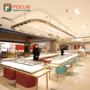 Premium Wall Mounted Glass Jewelry Cabinet Wooden Jewelry Counter LED Light Luxury Modern Jewelry Wall Cabinet - Product Image 3