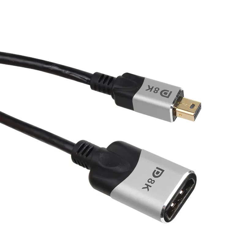 Alta Resolución 8K 4K Mini DP a DP 1,4 Cable adaptador activo Mini DisplayPort a DP Cable hembra para MacBook Pro Air