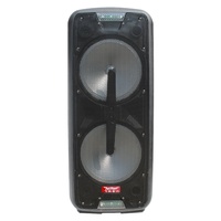 Haut-parleur audio acoustique professionnel sans fil Woofer Instrument PA DJ double 12 pouces sur pied, amplifié, Bluetooth, pour fêtes