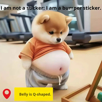 Juguete Antiestrés Creativo y Divertido de Perrito con Gran Vientre, Adhesivo Anticolisión para Coche con Diseño de Shiba Inu Gordo, Material TPR